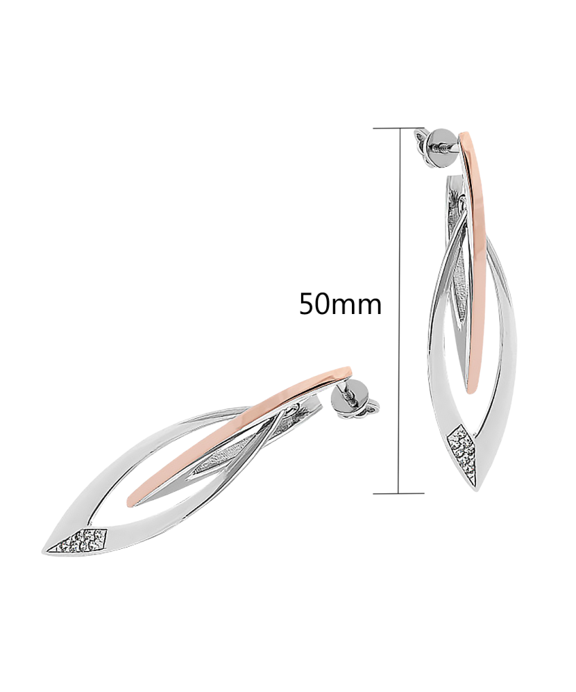 Sterling silver earrings gold plated with zircons