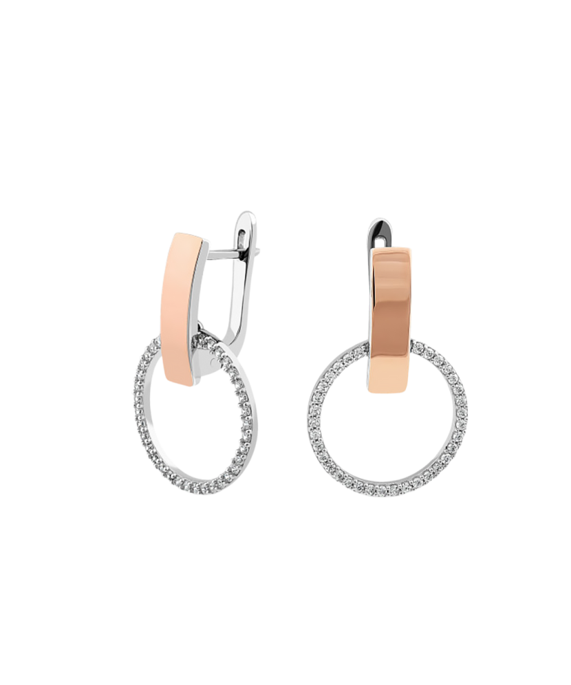 Sterling silver earrings gold plated with zircons