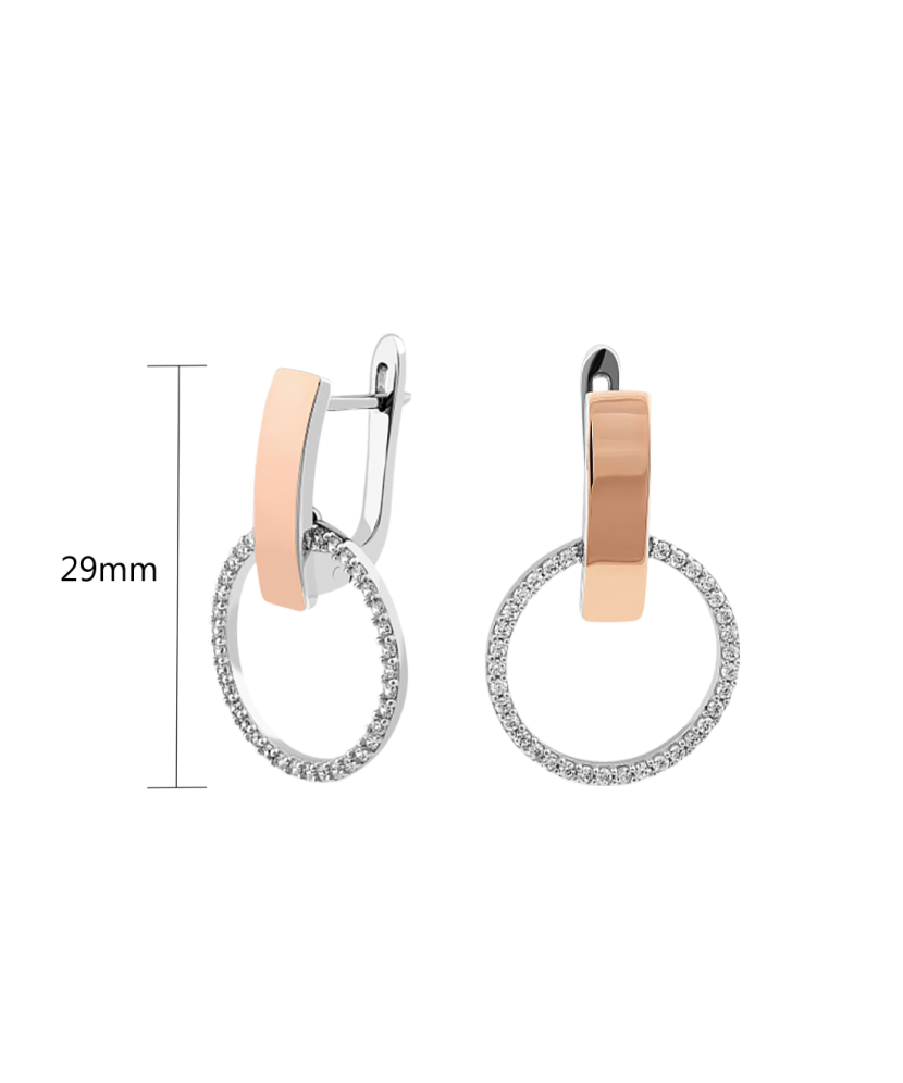 Sterling silver earrings gold plated with zircons