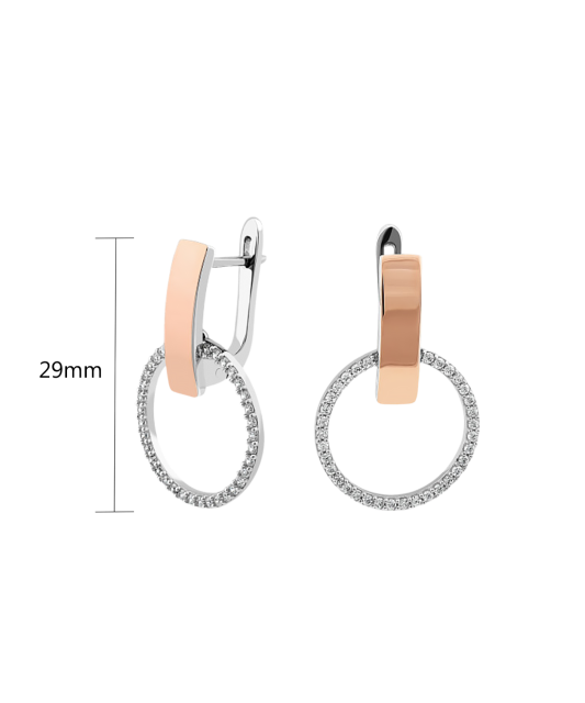 Sterling silver earrings gold plated with zircons