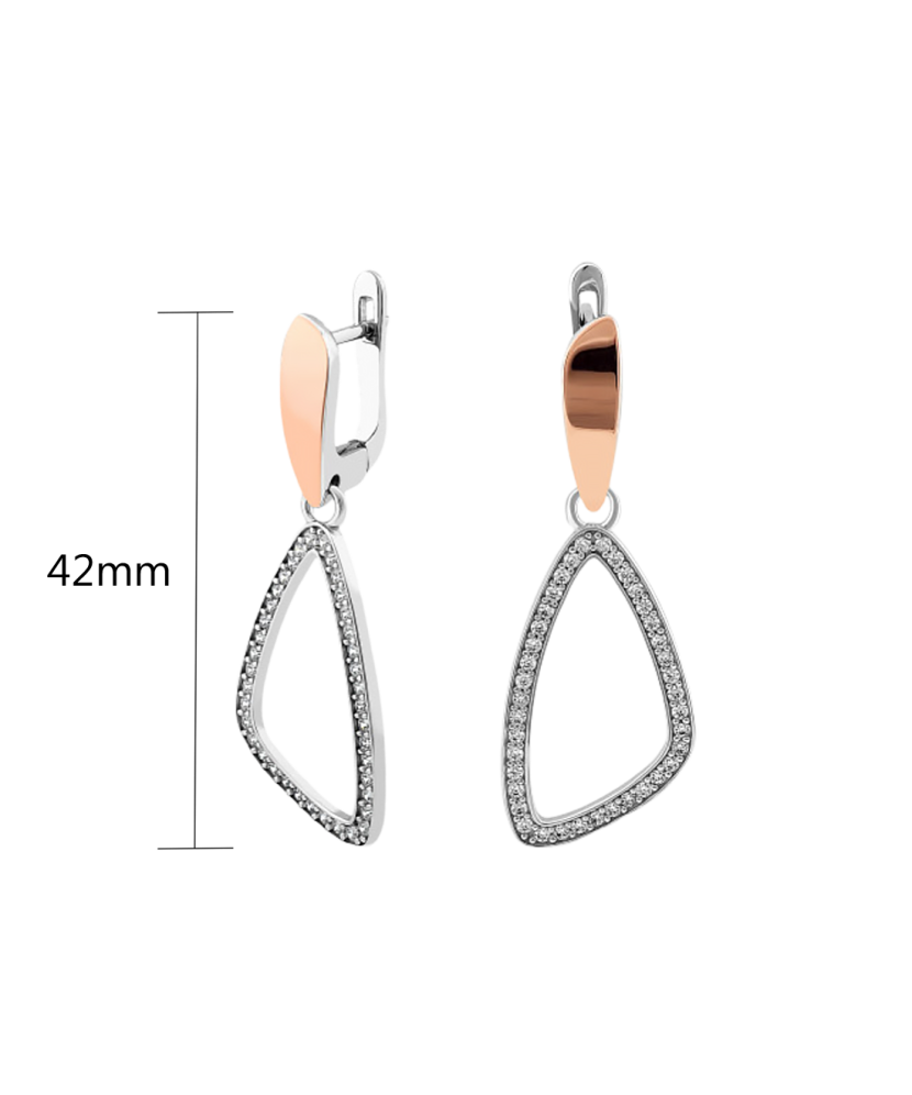 Sterling silver earrings gold plated with zircons