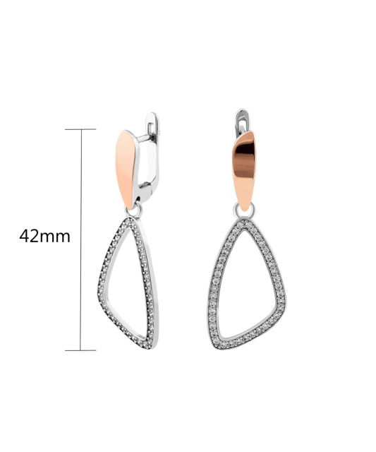 Hopeiset korvakorut peittää kullalla zirkoneilla