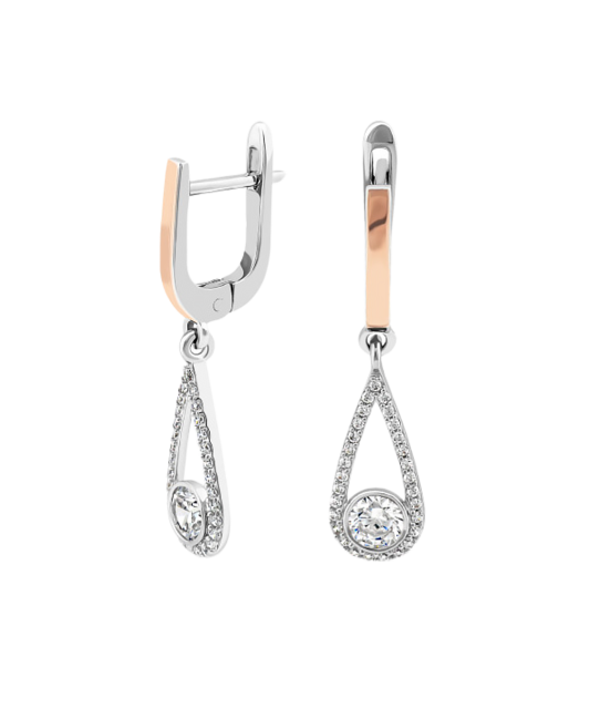 Sterling silver earrings gold plated with zircons