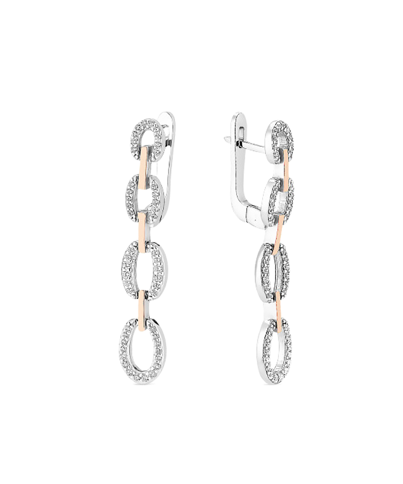 Sterling silver earrings gold plated with zircons