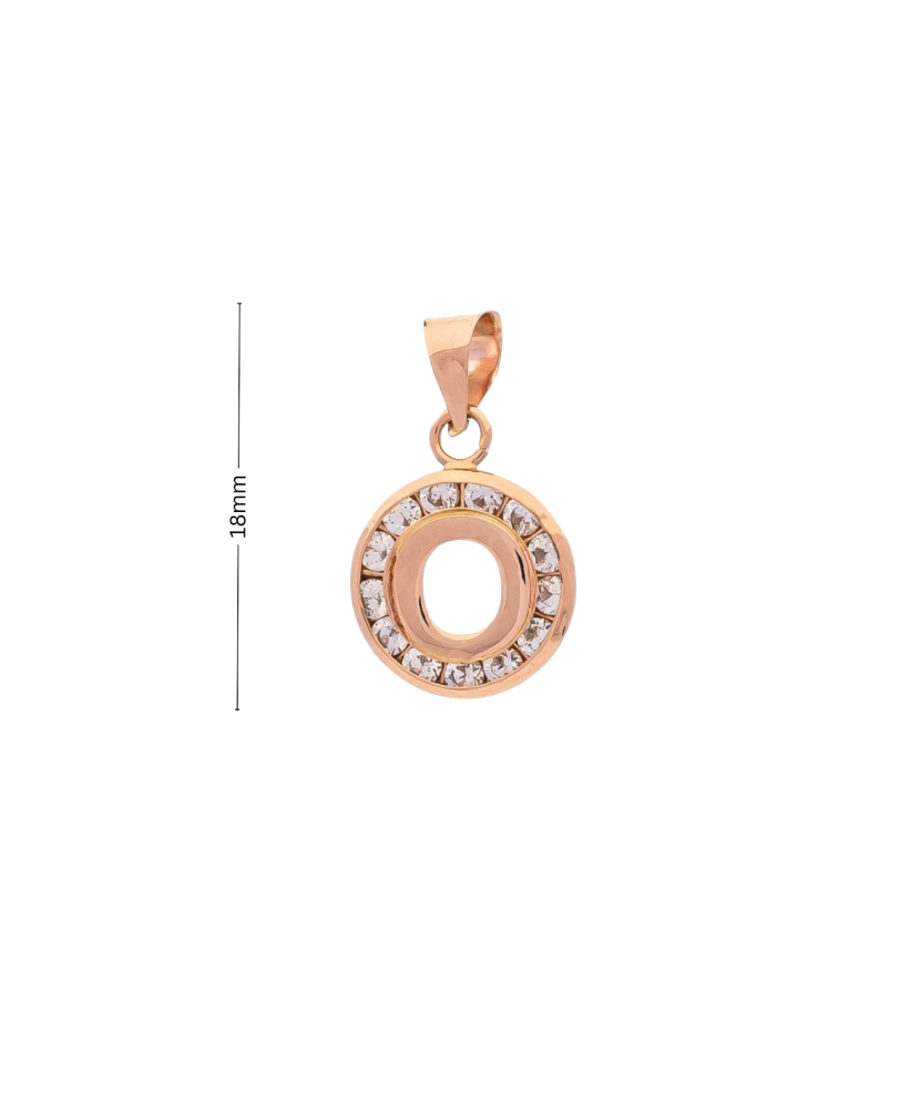 Gold pendant with zircons Letter O