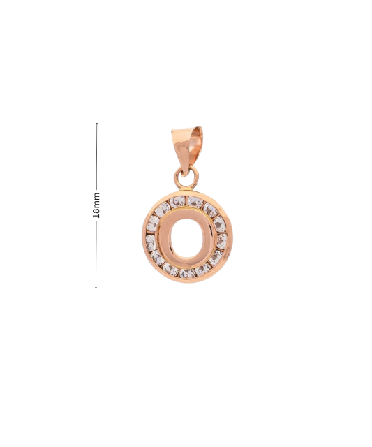 Gold pendant with zircons Letter O