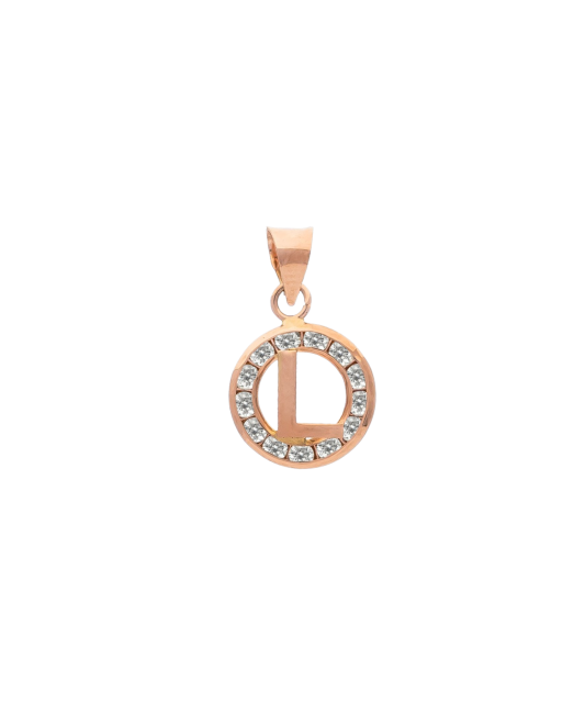 Gold pendant with zircons Letter L