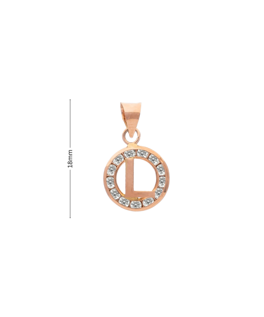 Gold pendant with zircons Letter L