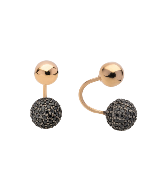 Gold earrings with zircons