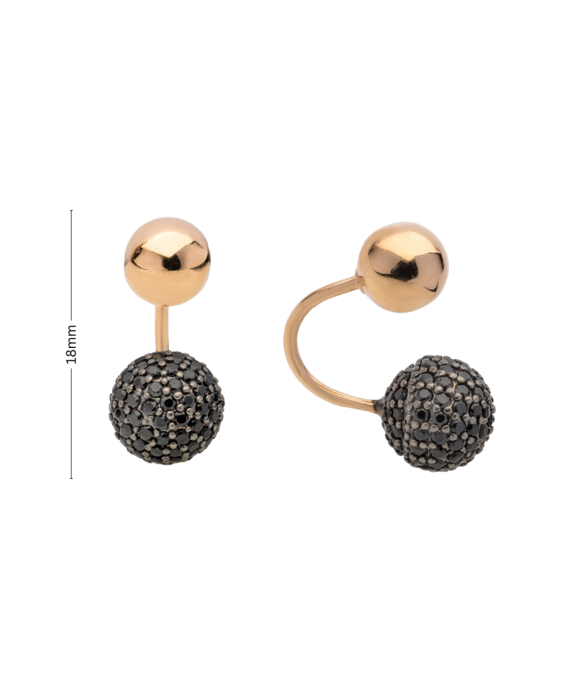 Gold earrings with zircons