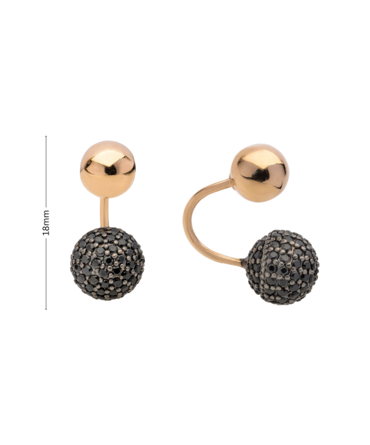 Gold earrings with zircons