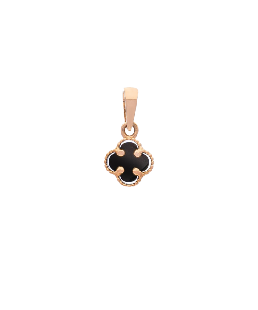 Gold pendant with onyx
