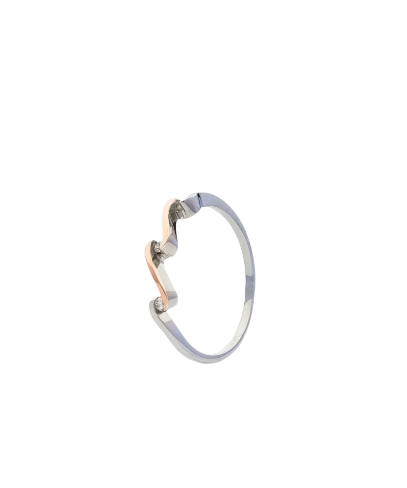 Sterling silver ring gold plated with zircons