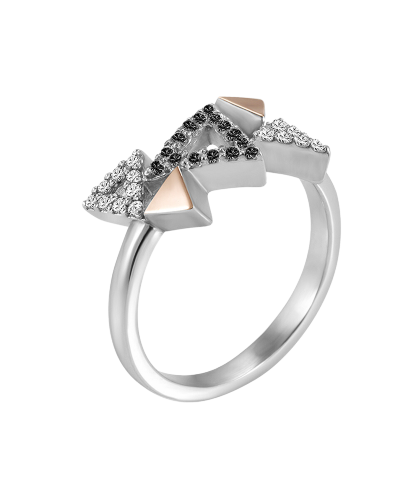 Sterling silver ring gold plated with zircons