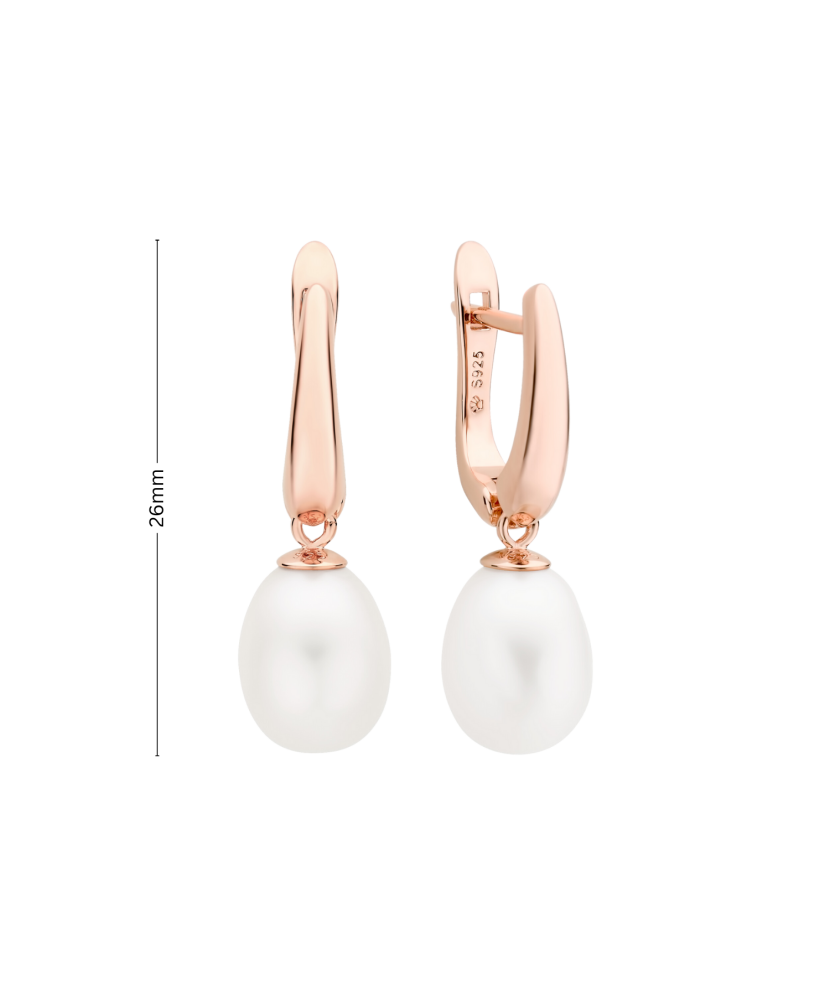 Gilded sterling silver earrings with pearls