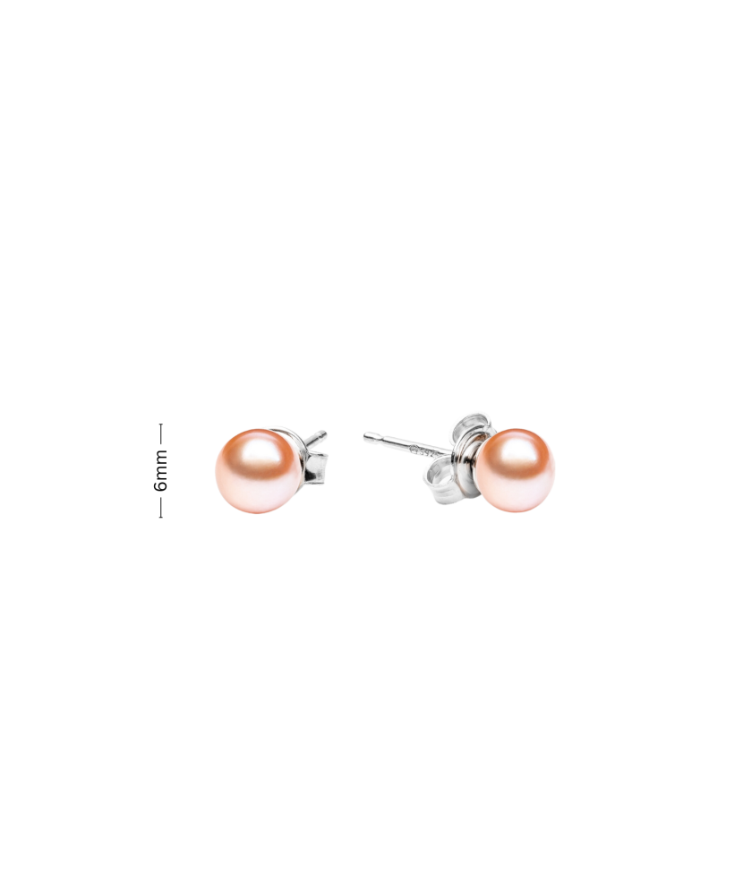Sterling silver earrings with pearls 6mm