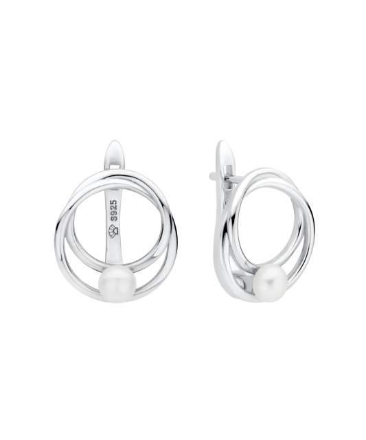 Sterling silver earrings with pearls