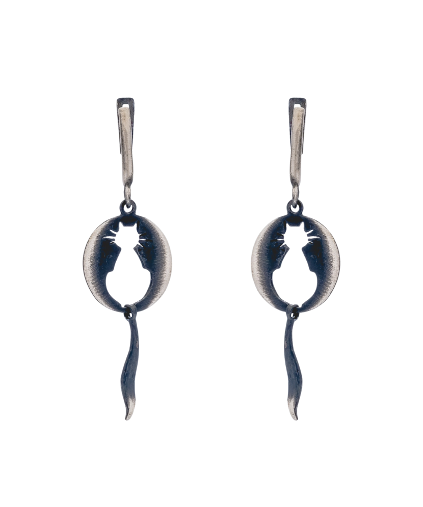 Sterling silver earrings "cat"