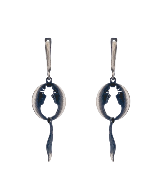 Sterling silver earrings "cat"
