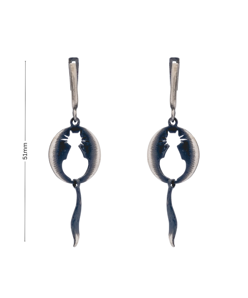 Sterling silver earrings "cat"