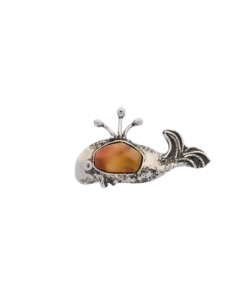 Sterling silver  brooch with jasper