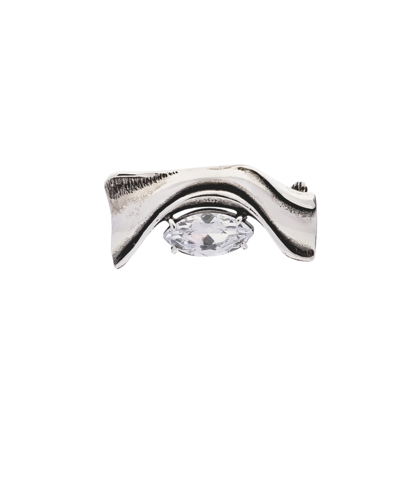 Sterling silver  brooch with zirconium