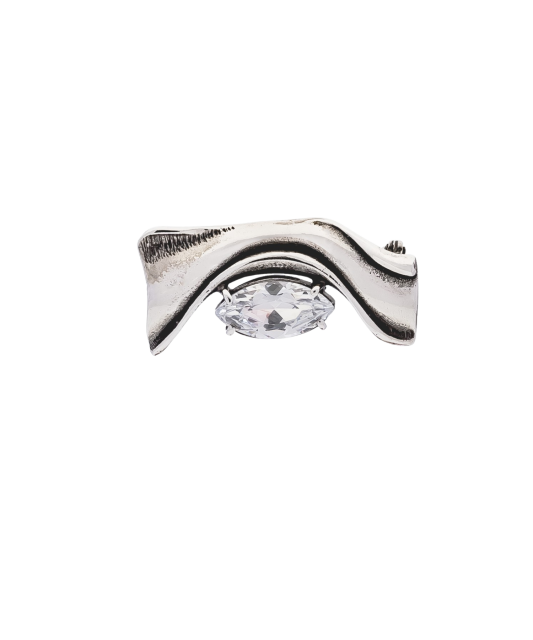 Sterling silver  brooch with zirconium