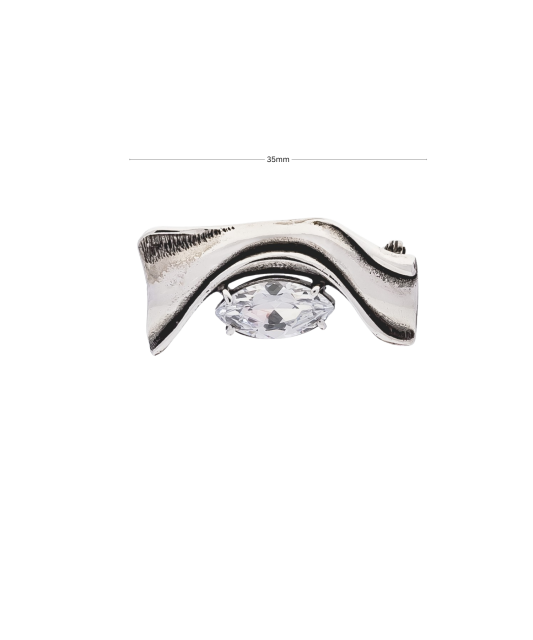 Sterling silver  brooch with zirconium
