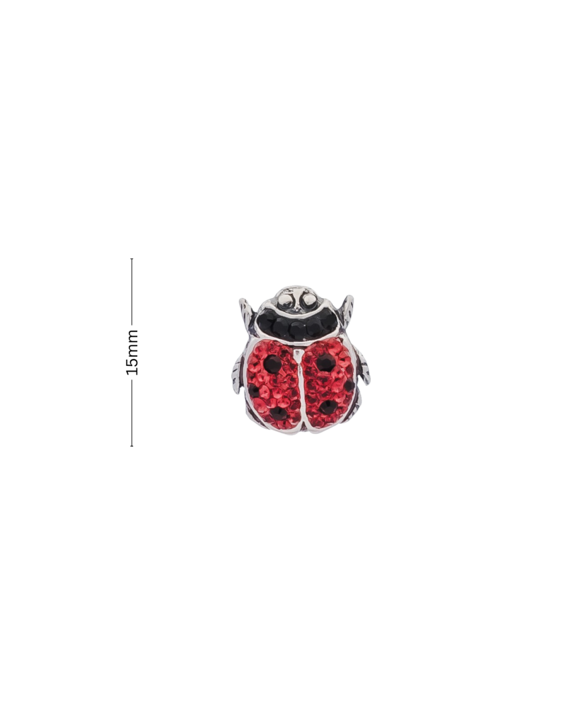 Sterling silver  brooch with zircons "ladybug"