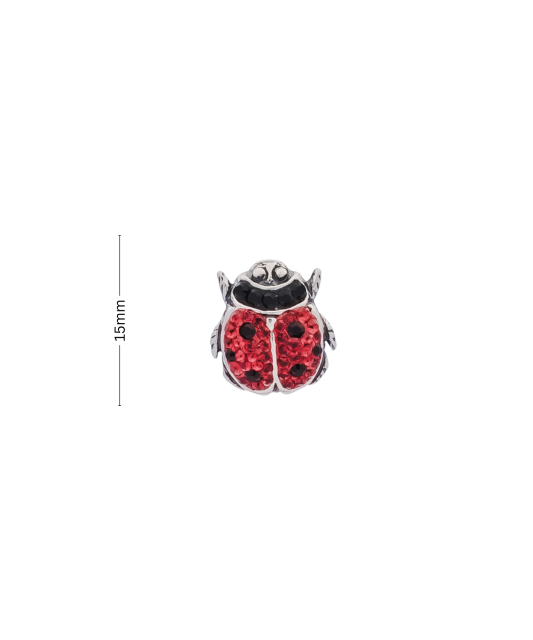 Sterling silver  brooch with zircons "ladybug"