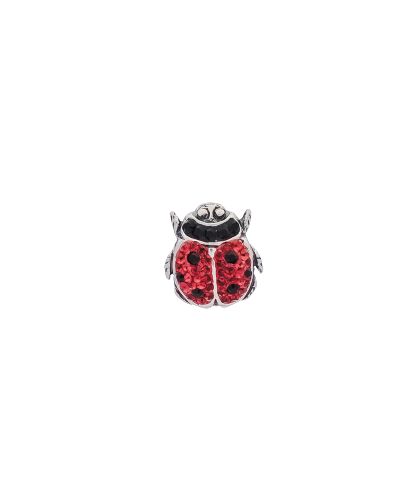 Sterling silver  brooch with zircons "ladybug"