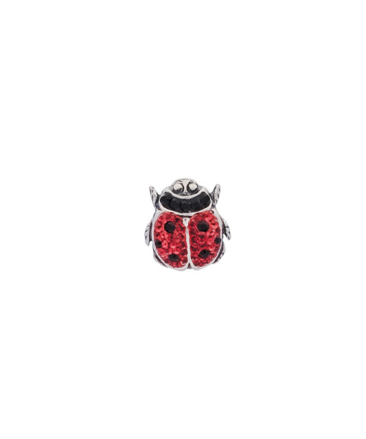 Sterling silver  brooch with zircons "ladybug"