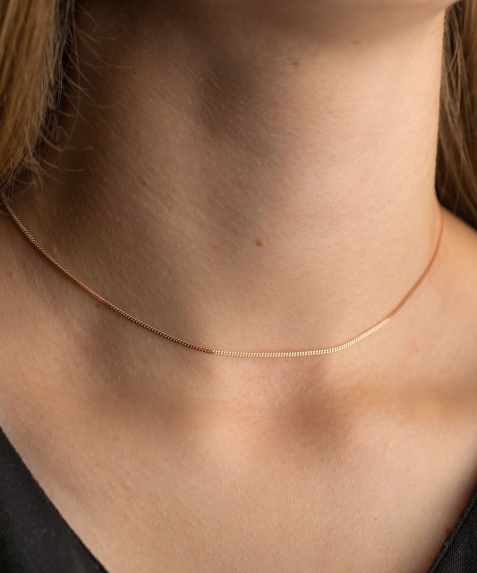 Gold chain "Curb" 1.4mm