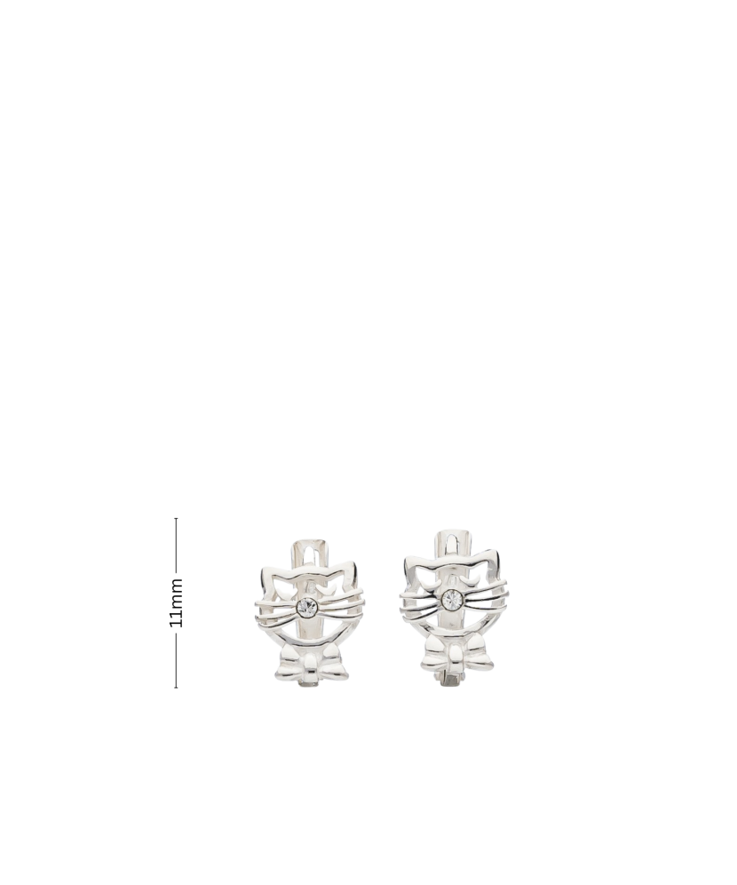 Sterling silver earrings with zircons "cat"