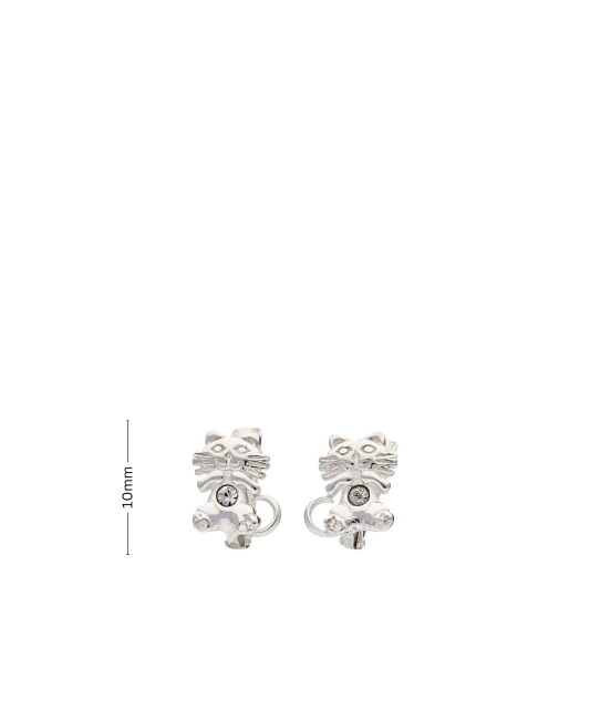 Sterling silver earrings with zircons "cat"