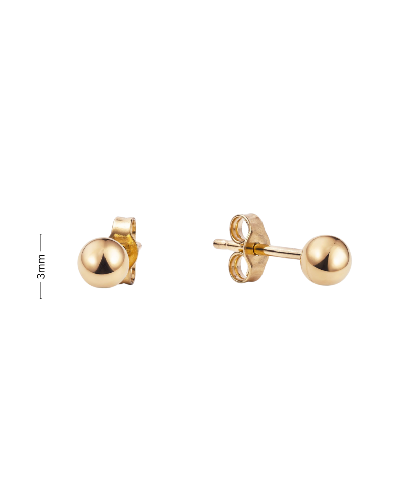 Gold earrings 3mm