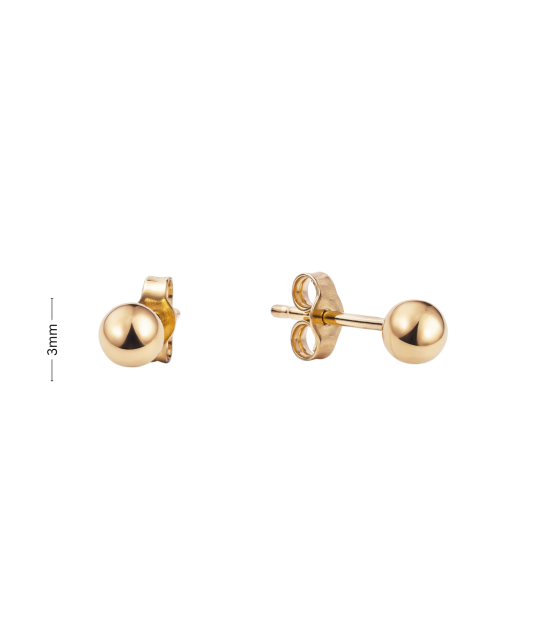 Gold earrings 3mm