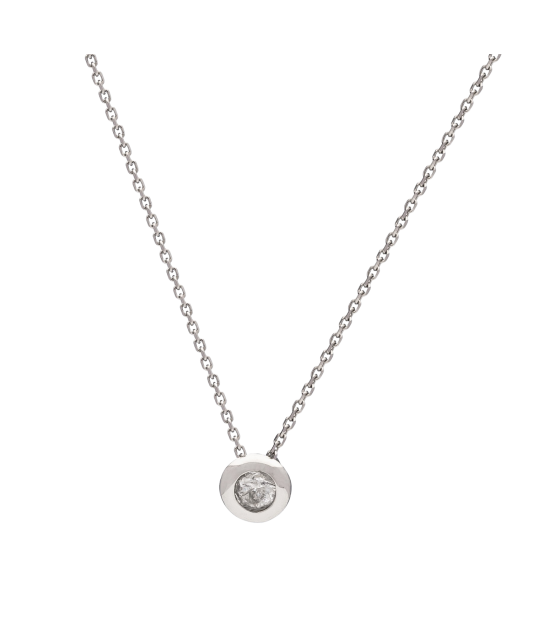 White gold chain with zirconium pendant