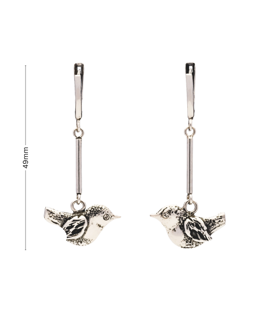 Sterling silver earrings with zircons "bird"