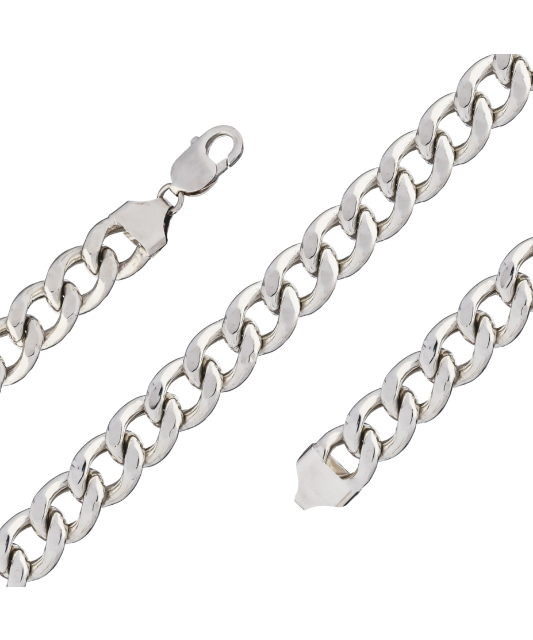 Sterling silver chain "Curb" 12.9mm
