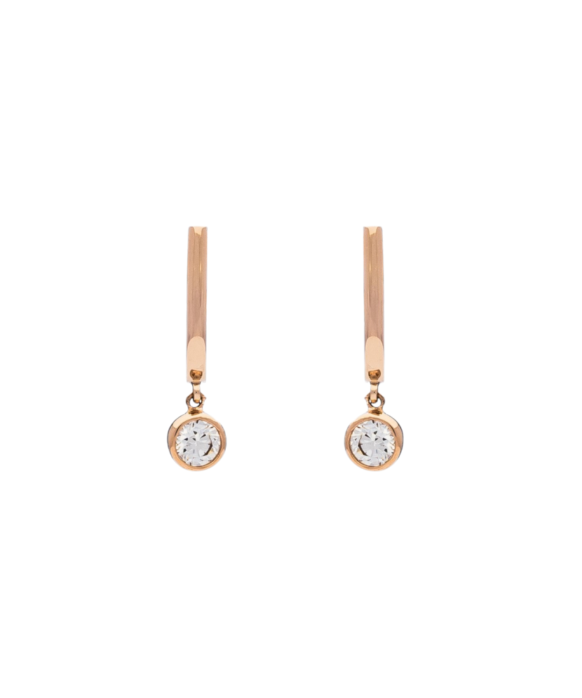 Gold earrings with zircons