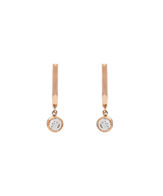 Gold earrings with zircons