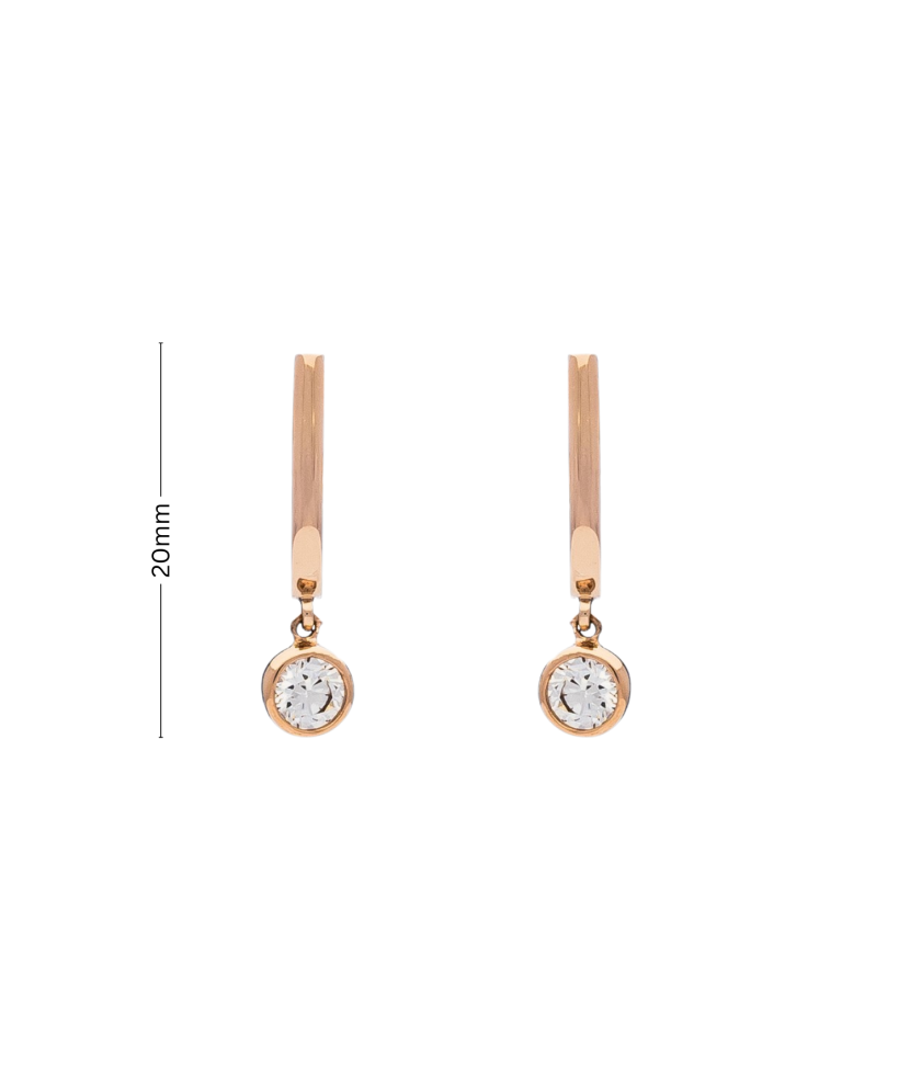 Gold earrings with zircons