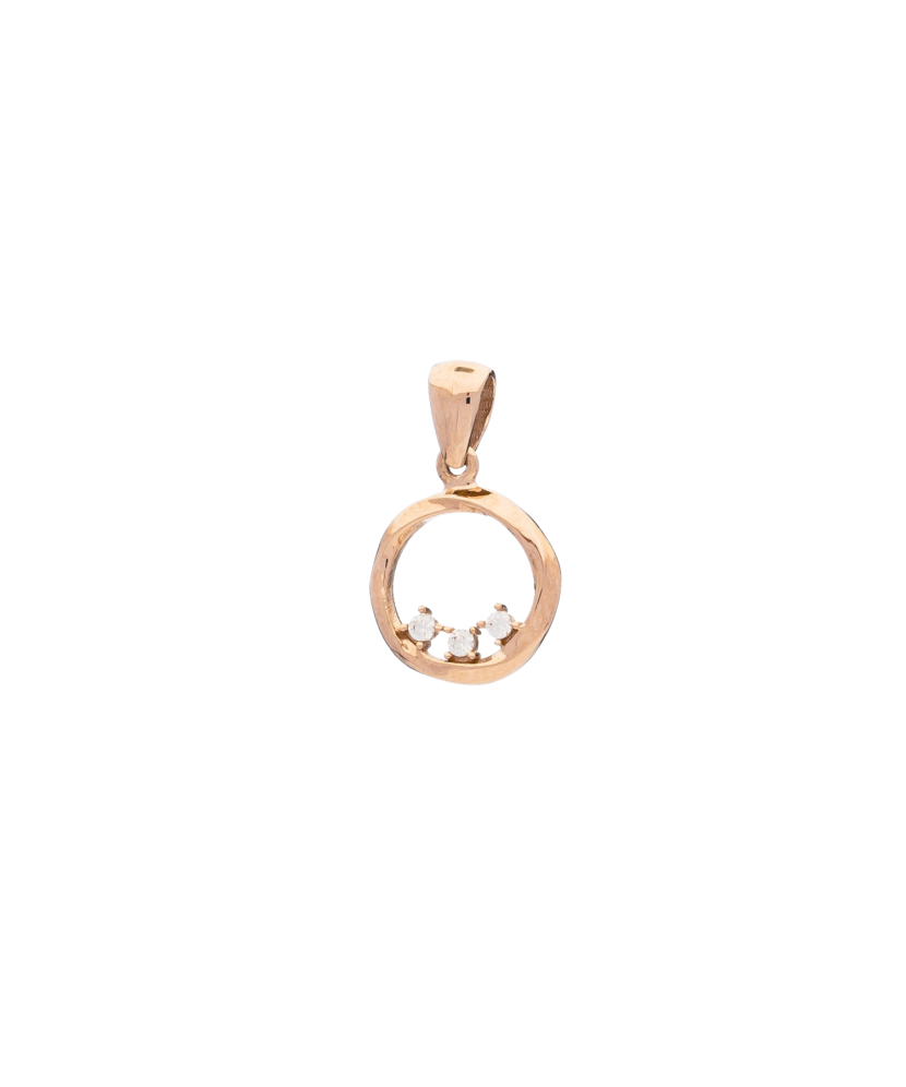 Gold pendant with zircons