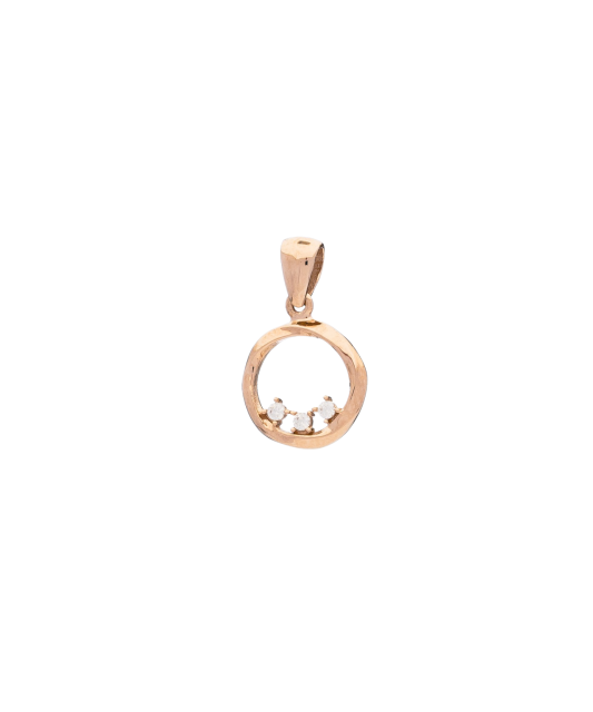 Gold pendant with zircons