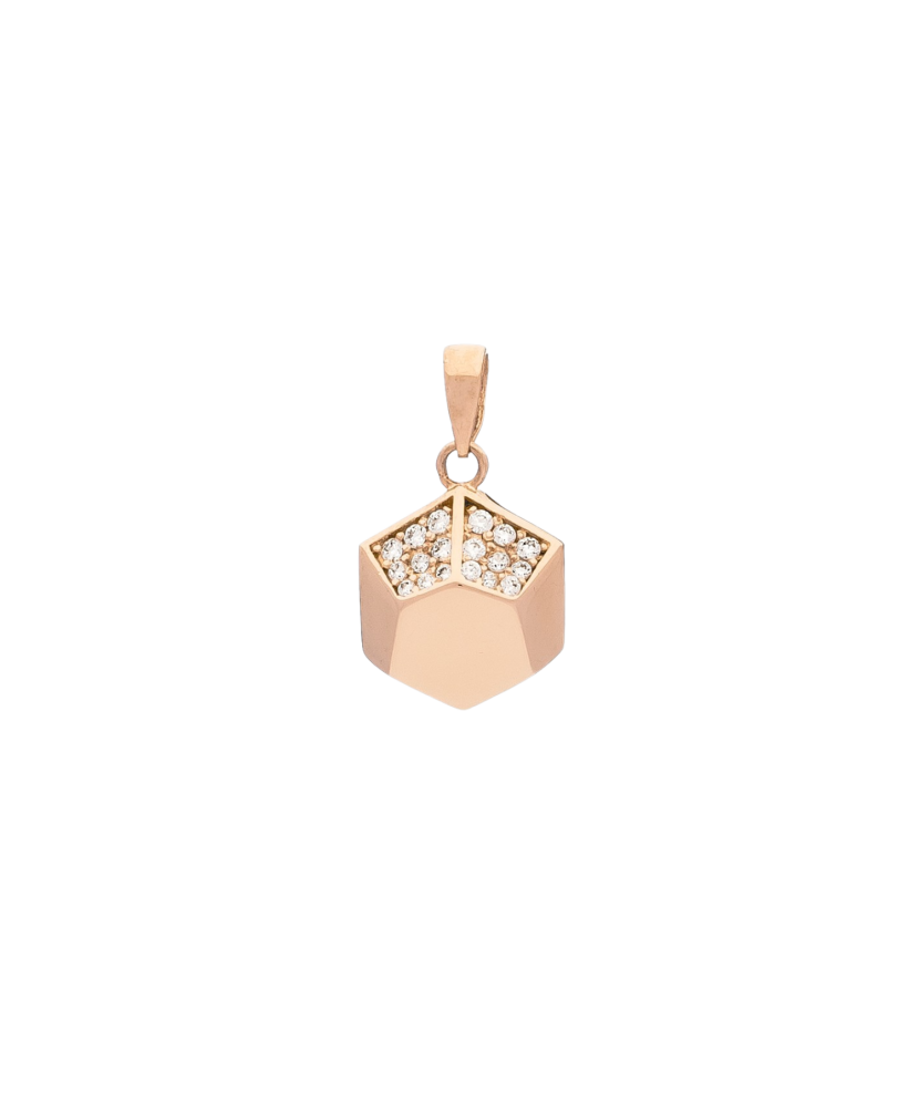 Gold pendant with zircons