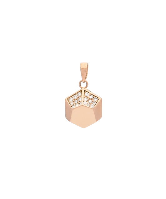 Gold pendant with zircons