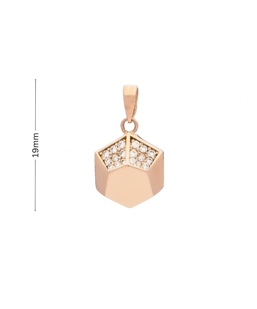 Gold pendant with zircons