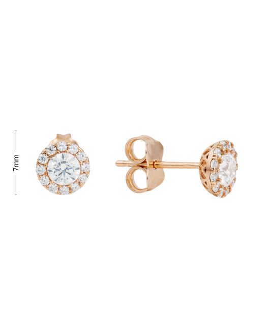 Gold earrings with zircons