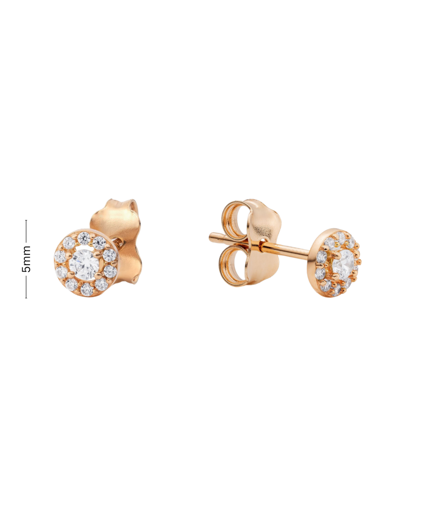 Gold earrings with zircons